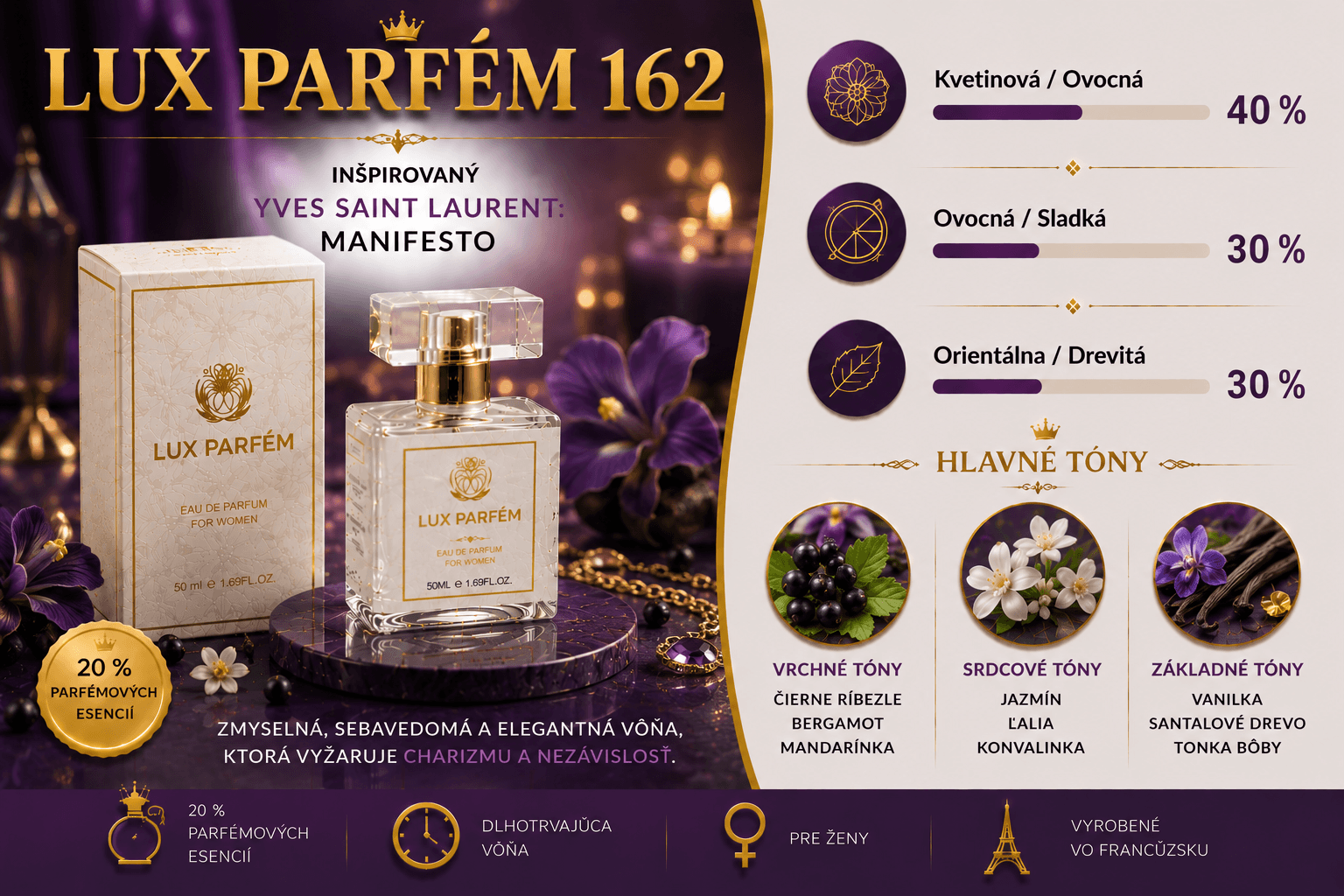 Lux Parfém 162 – Inšpirovaný Yves Saint Laurent: Manifesto